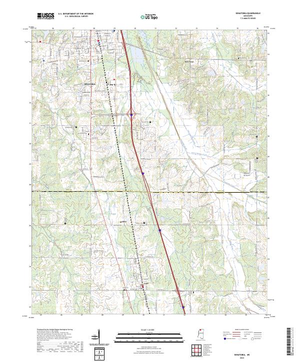 US Topo 7.5-minute map for Senatobia MS