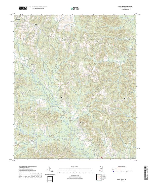 US Topo 7.5-minute map for Shady Grove MS