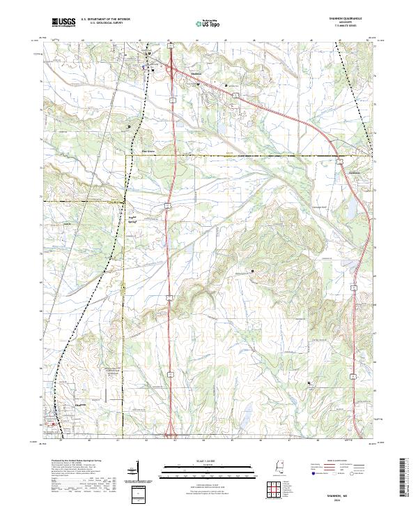US Topo 7.5-minute map for Shannon MS