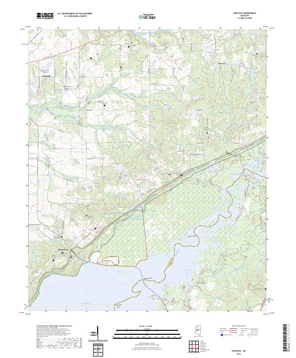 US Topo 7.5-minute map for Shoccoe MS