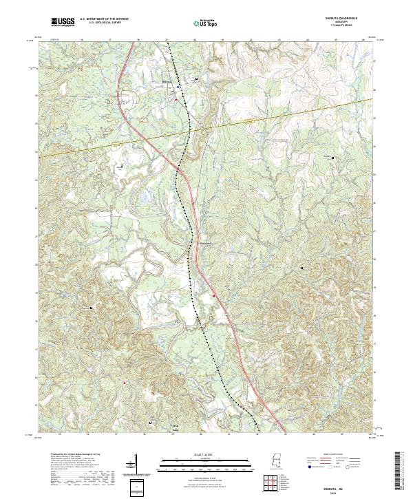 US Topo 7.5-minute map for Shubuta MS