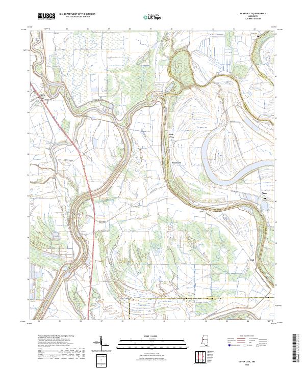 US Topo 7.5-minute map for Silver City MS