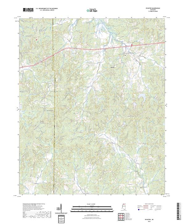 US Topo 7.5-minute map for Splinter MS