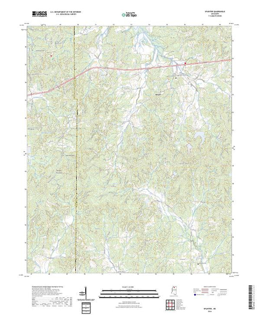 US Topo 7.5-minute map for Splinter MS – American Map Store