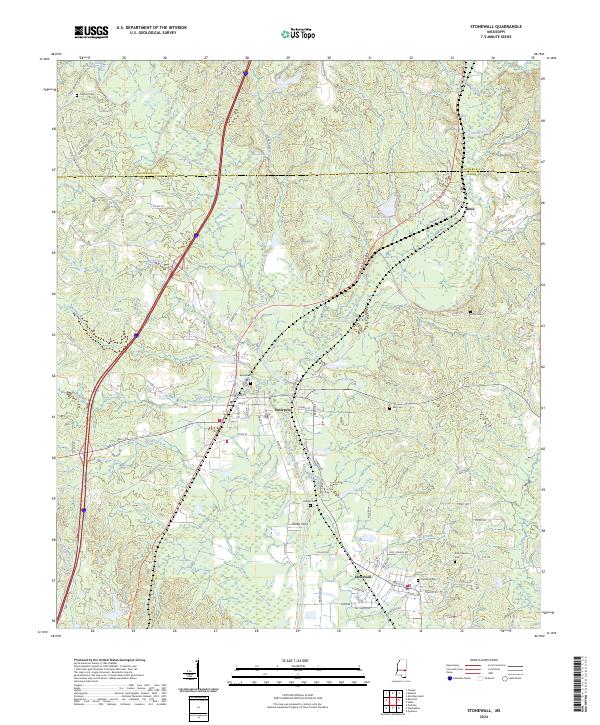 US Topo 7.5-minute map for Stonewall MS