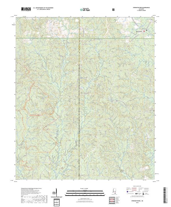 US Topo 7.5-minute map for Strengthford MS