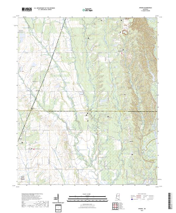 US Topo 7.5-minute map for Strong MS