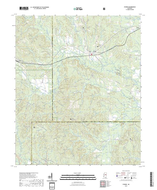 US Topo 7.5-minute map for Sturgis MS