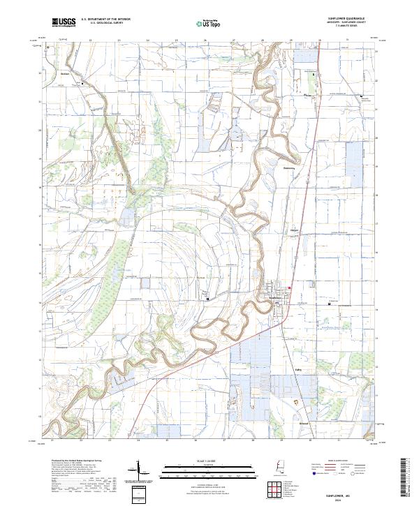 US Topo 7.5-minute map for Sunflower MS