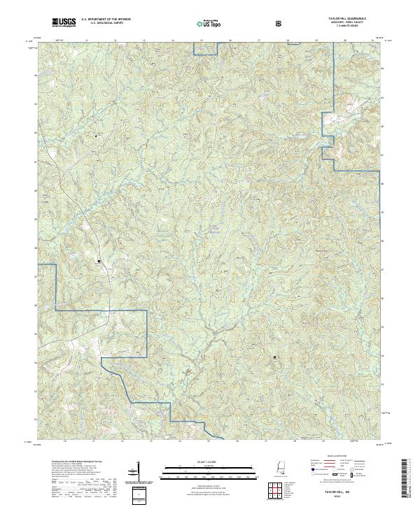 US Topo 7.5-minute map for Taylor Hill MS