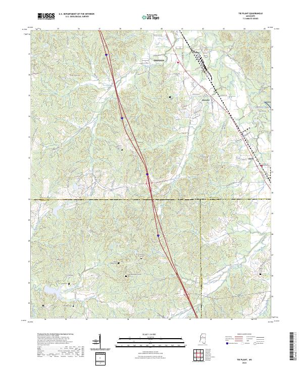US Topo 7.5-minute map for Tie Plant MS