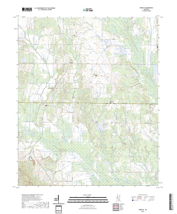 US Topo 7.5-minute map for Trebloc MS