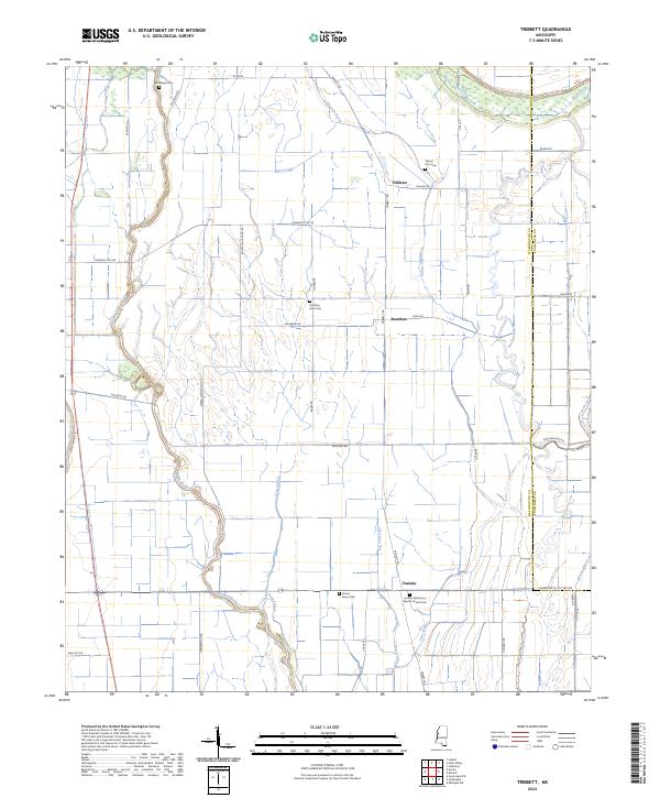 US Topo 7.5-minute map for Tribbett MS