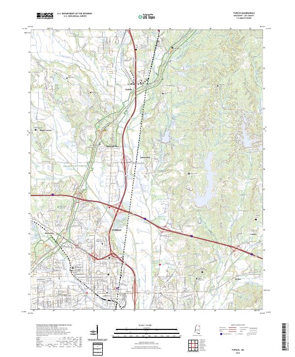 US Topo 7.5-minute map for Tupelo MS