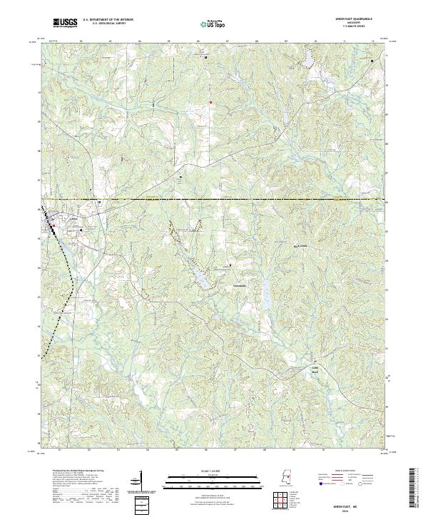 US Topo 7.5-minute map for Union East MS