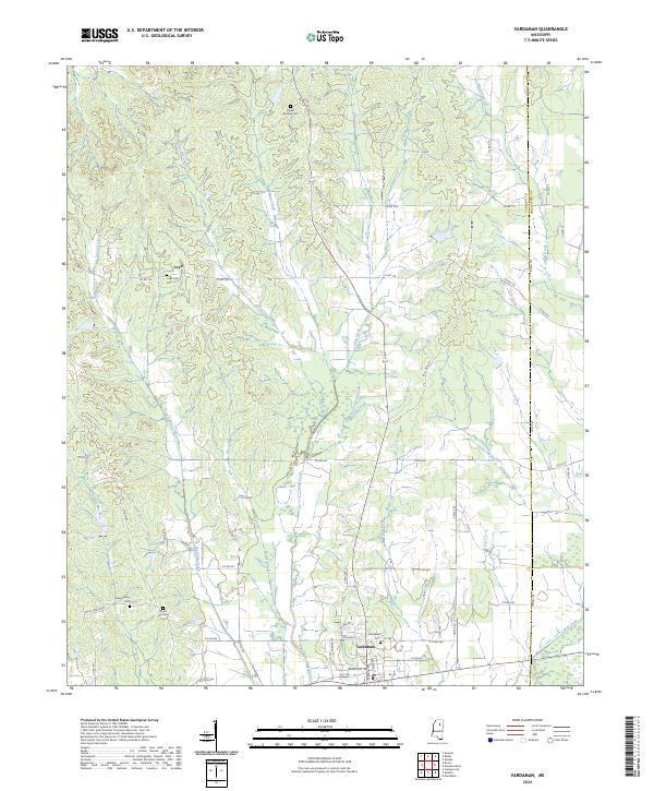 US Topo 7.5-minute map for Vardaman MS