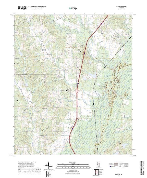 US Topo 7.5-minute map for Vaughan MS