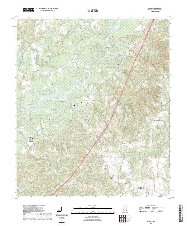 US Topo 7.5-minute map for Vernal MS