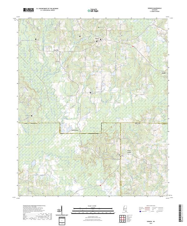 US Topo 7.5-minute map for Vernon MS