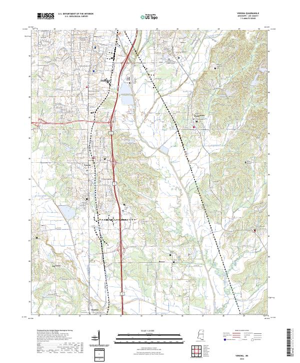 US Topo 7.5-minute map for Verona MS