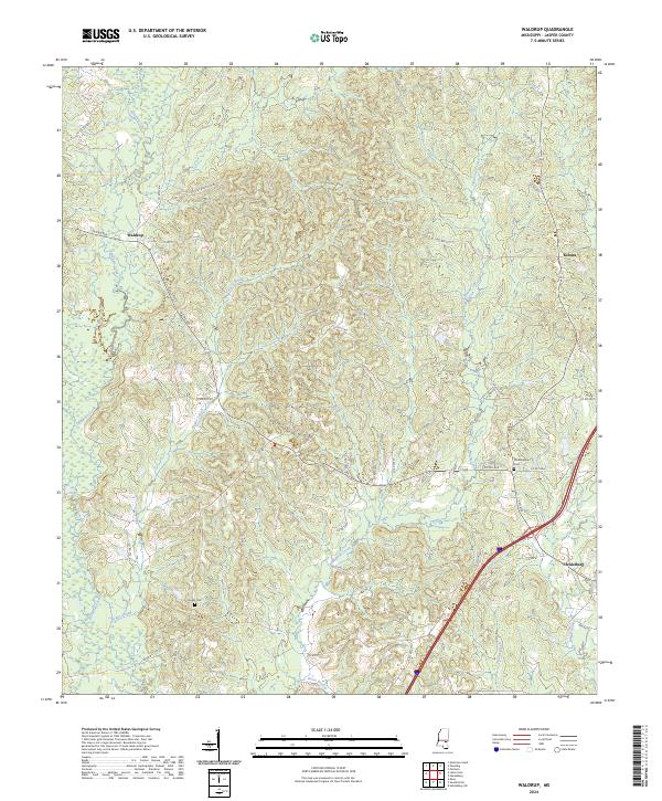 US Topo 7.5-minute map for Waldrup MS