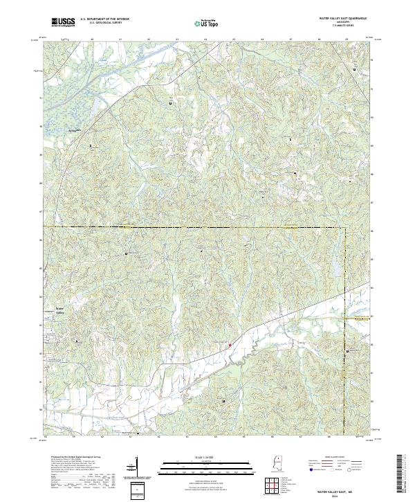 US Topo 7.5-minute map for Water Valley East MS