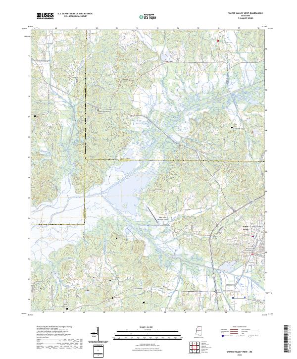 US Topo 7.5-minute map for Water Valley West MS