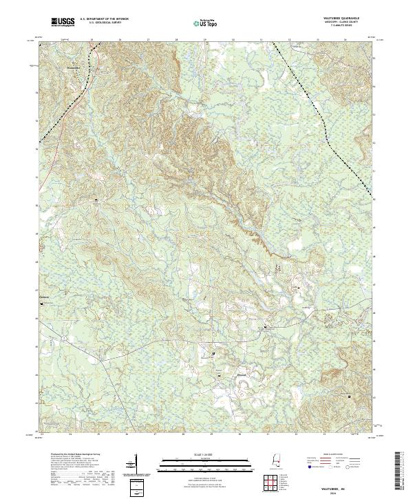 US Topo 7.5-minute map for Wautubbee MS