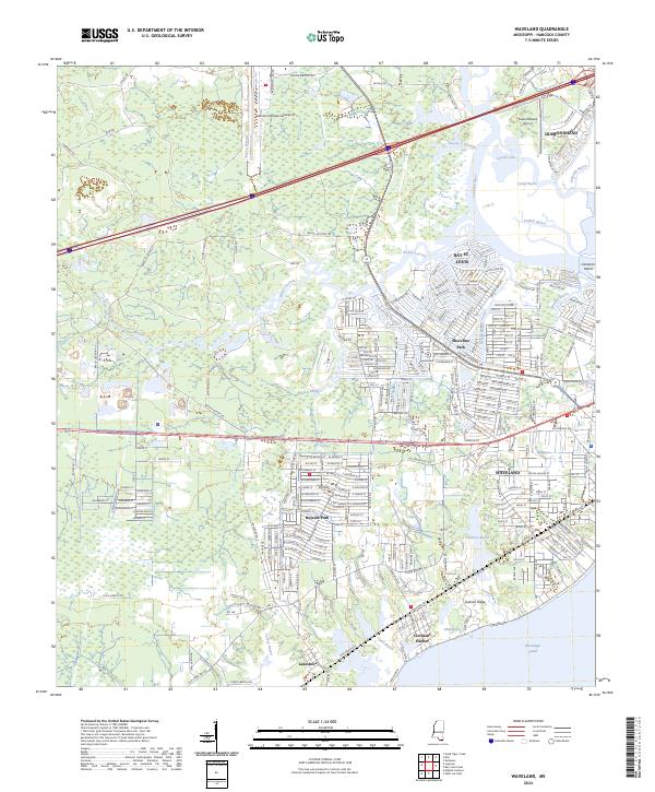 US Topo 7.5-minute map for Waveland MS