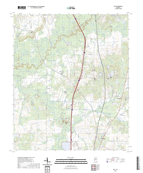 US Topo 7.5-minute map for Way MS