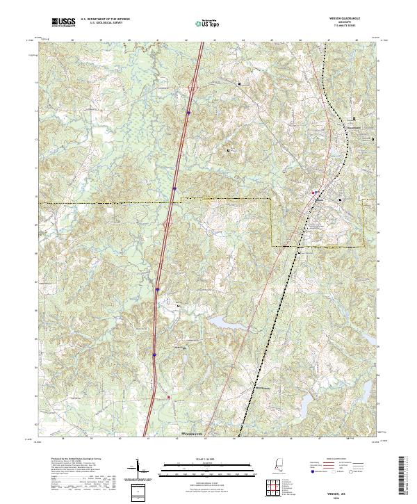 US Topo 7.5-minute map for Wesson MS