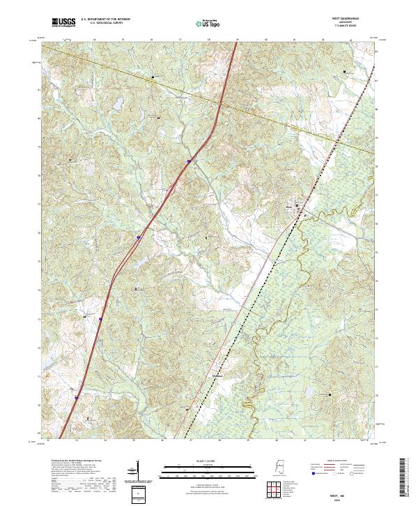 US Topo 7.5-minute map for West MS