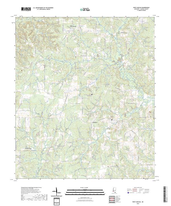 US Topo 7.5-minute map for West Lincoln MS