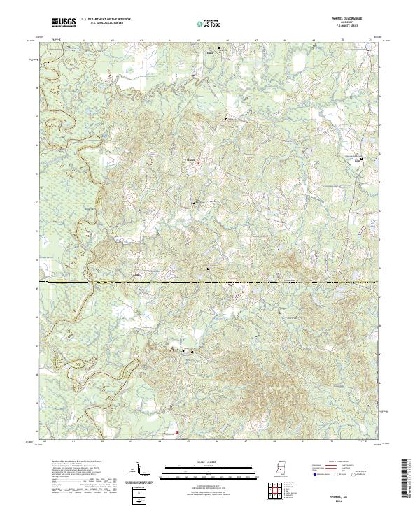 US Topo 7.5-minute map for Whites MS