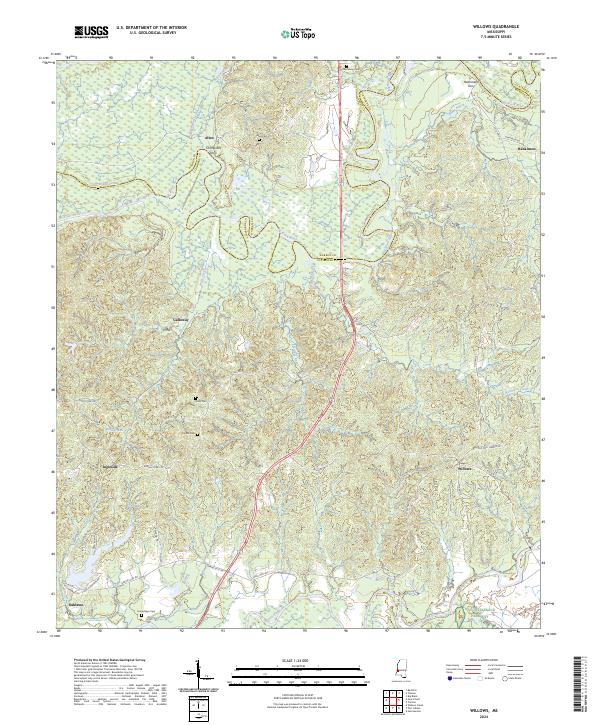 US Topo 7.5-minute map for Willows MS