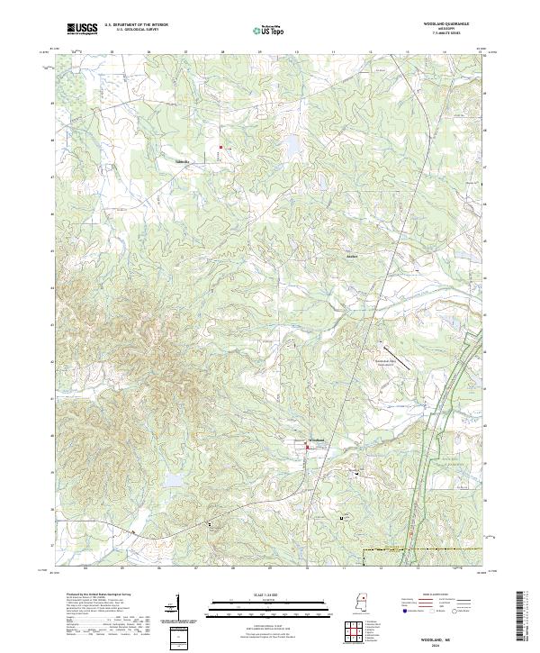 US Topo 7.5-minute map for Woodland MS