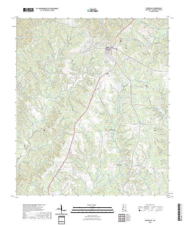 US Topo 7.5-minute map for Woodville MS