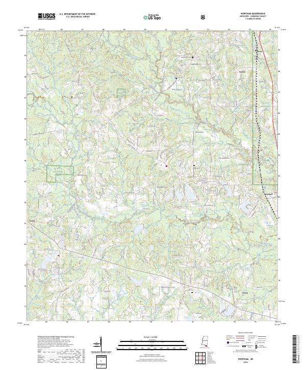 US Topo 7.5-minute map for Wortham MS