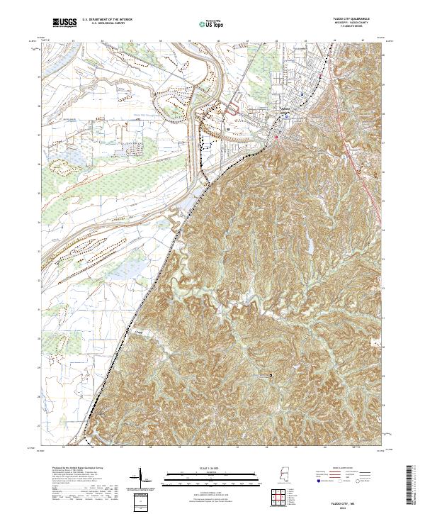 US Topo 7.5-minute map for Yazoo City MS