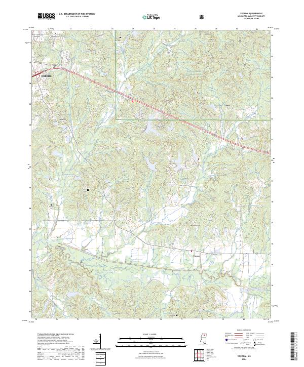 US Topo 7.5-minute map for Yocona MS