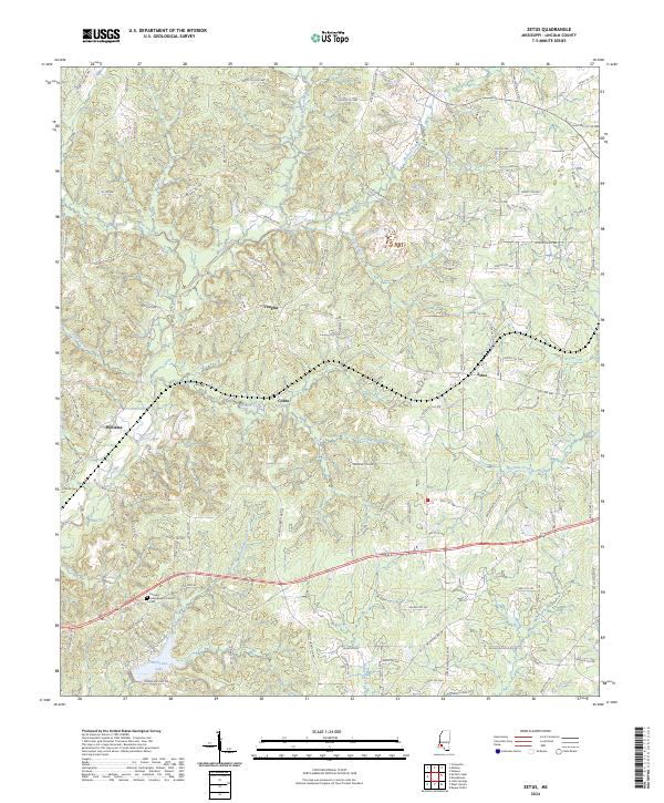 US Topo 7.5-minute map for Zetus MS