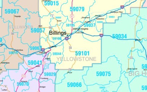 Color Cast Style Wall Map of Montana