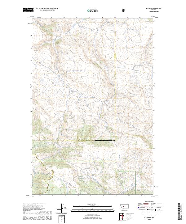 US Topo 7.5-minute map for B K Ranch MT