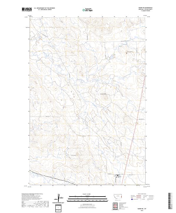 US Topo 7.5-minute map for Baker NE MT