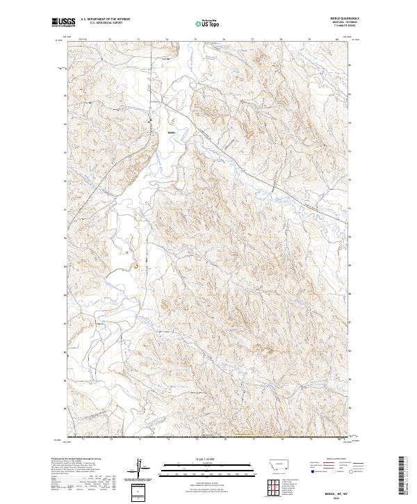 US Topo 7.5-minute map for Biddle MTWY