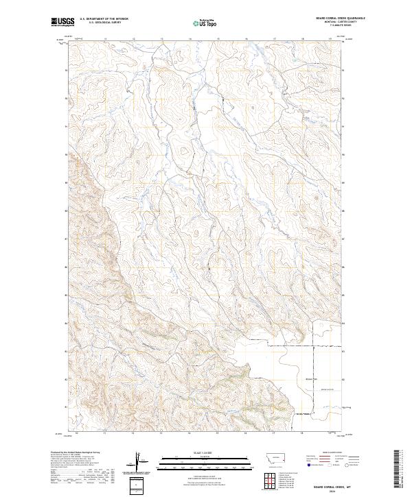 US Topo 7.5-minute map for Board Corral Creek MT