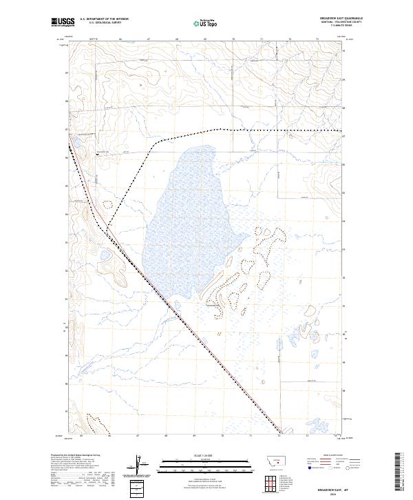 US Topo 7.5-minute map for Broadview East MT