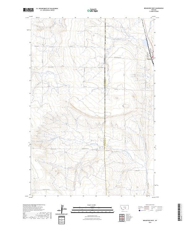 US Topo 7.5-minute map for Broadview West MT
