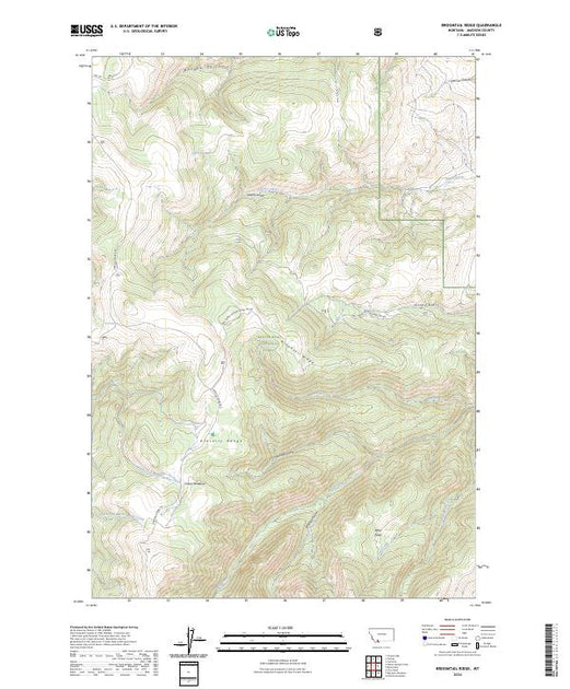 US Topo 7.5-minute map for Broomtail Ridge MT – American Map Store