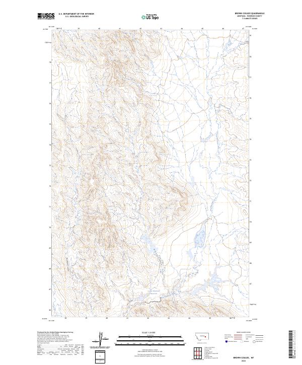 US Topo 7.5-minute map for Brown Coulee MT